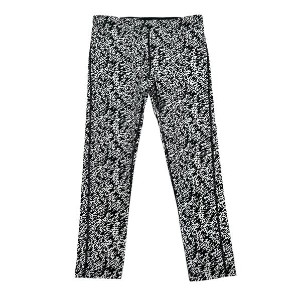 Nike Dri Fit Black & White Abstract Print Active Leggings Womens Small - Picture 1 of 5